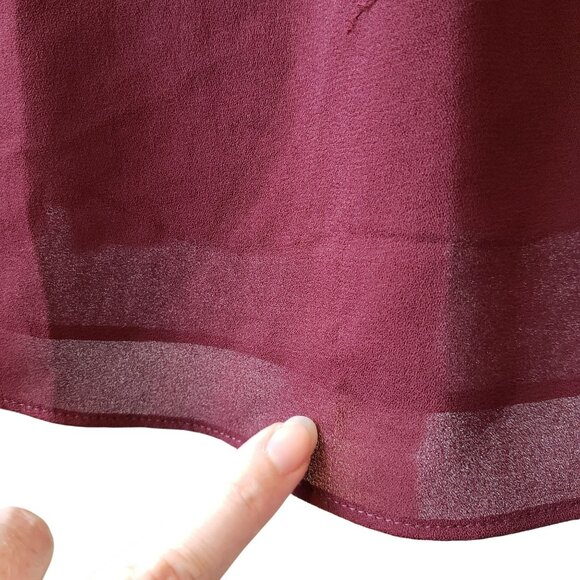 NEW Ramy Brook Summer Long Sleeve Pocket Mini Wrap Dress Cabernet Red Maroon XS - Picture 10 of 13